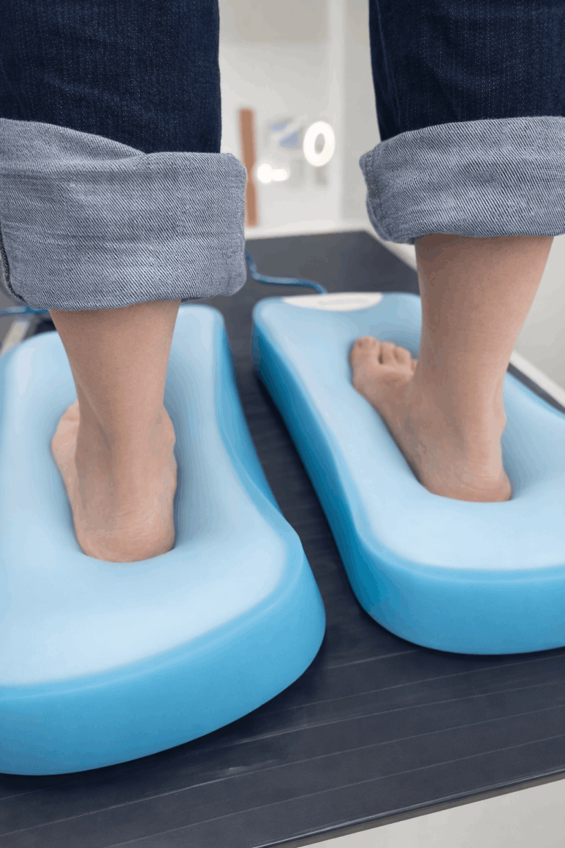 Mostres de la petjada dels peus per a estudi podològic